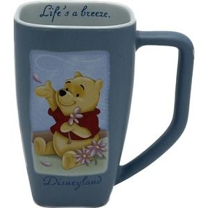 Vtg Winnie The Pooh Mug Coffee Tea Cup Life’s A Breeze 3 Sided Disney Disneyland